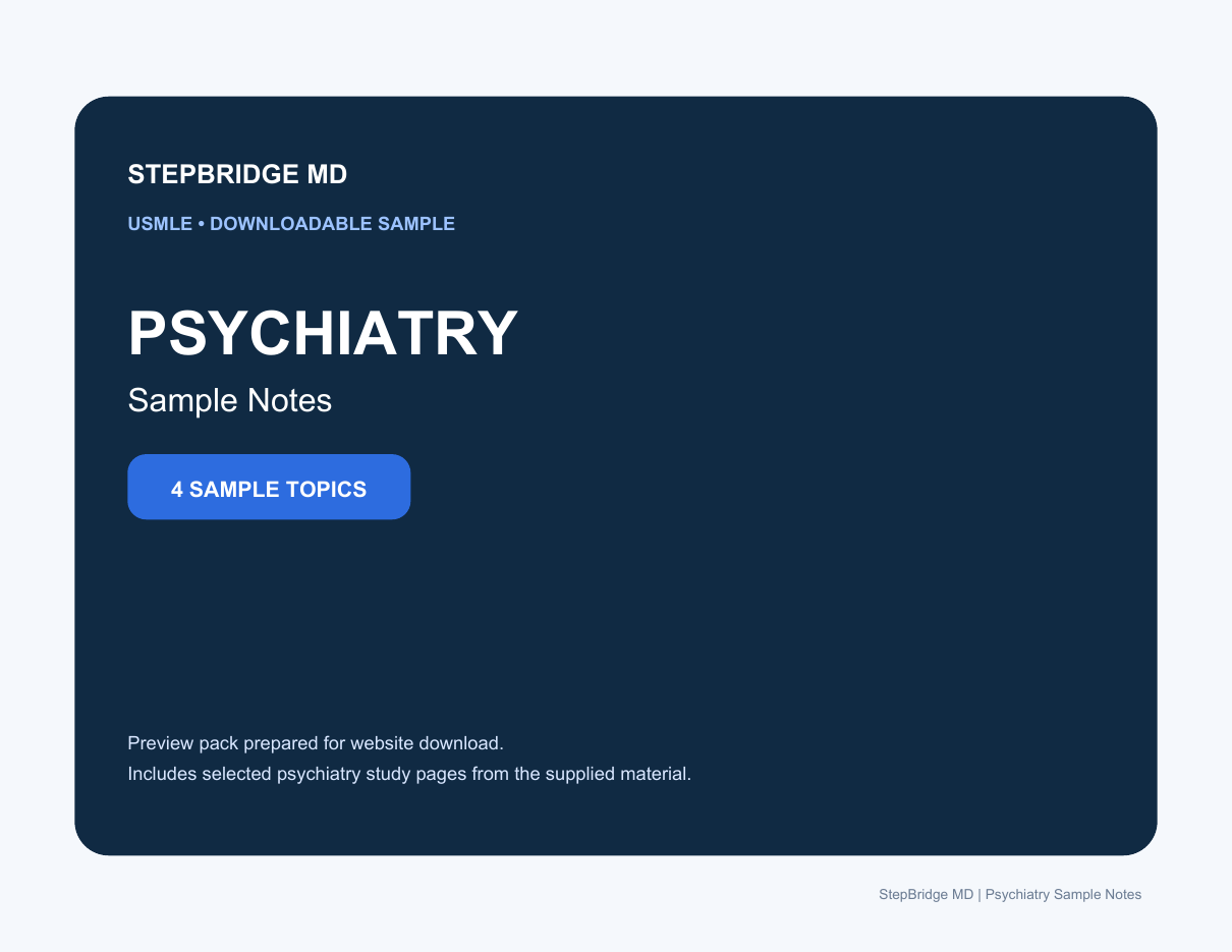 Psychiatry Sample Notes front-page cover